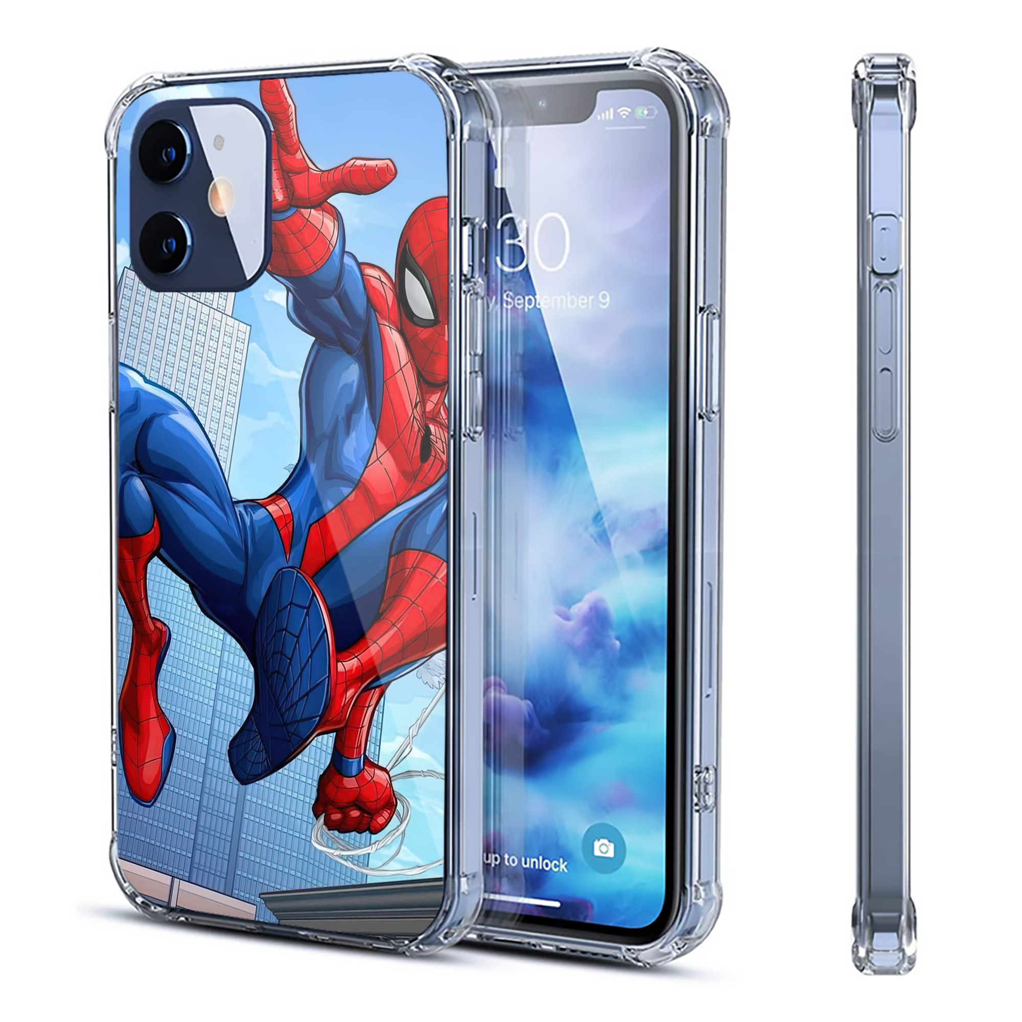 （画像用） Spider Man スパイダーマン 【iPhone 12シリーズ対応】透明スマホケース（クリアソフトケース）